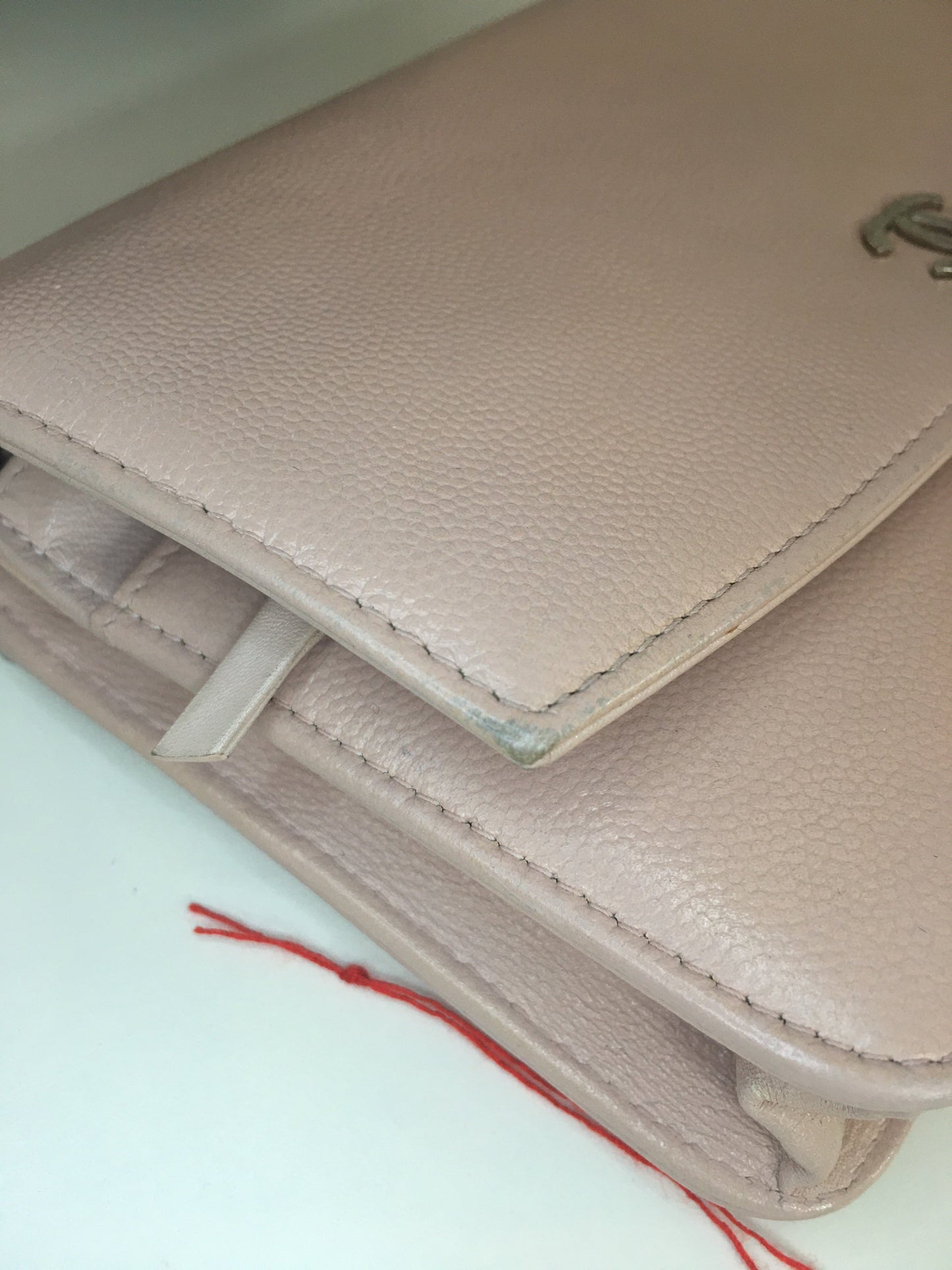 CHANEL WOC Wallet on Chain Pochette in Pink Leather