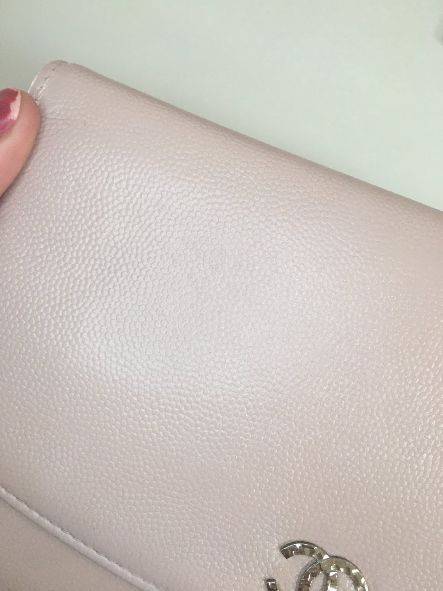 CHANEL WOC Wallet on Chain Pochette in Pink Leather