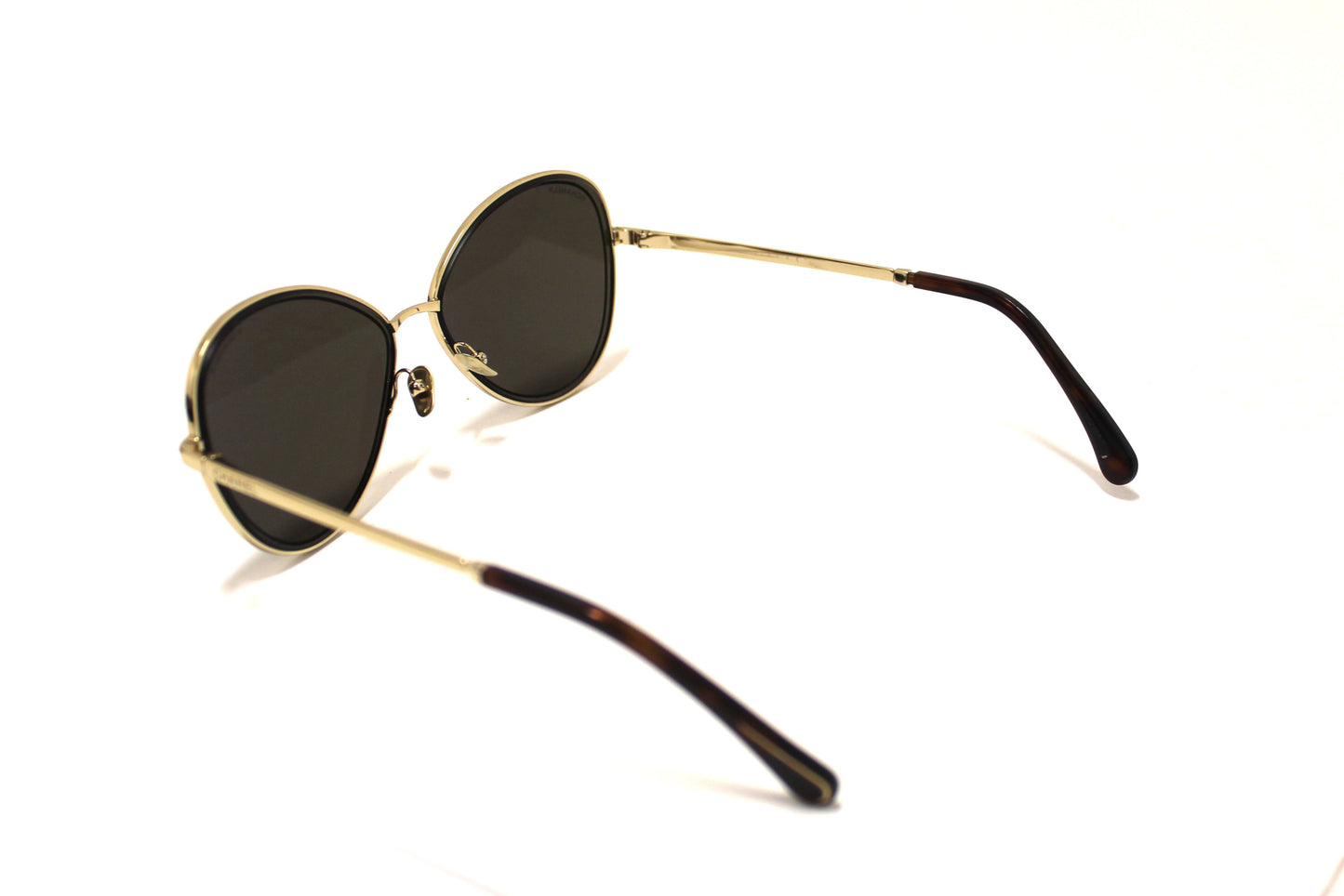 Chanel Black and Gold Oversize Sunglasses