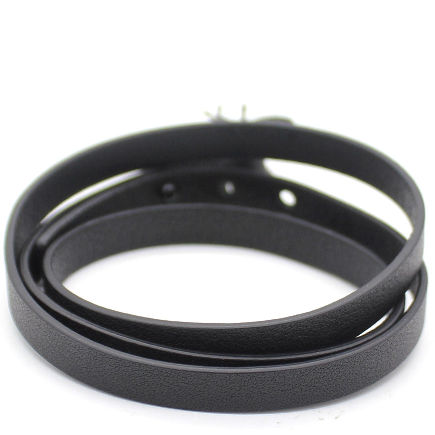 Dior So Black Crystal Bee Leather Double Wrap Bracelet