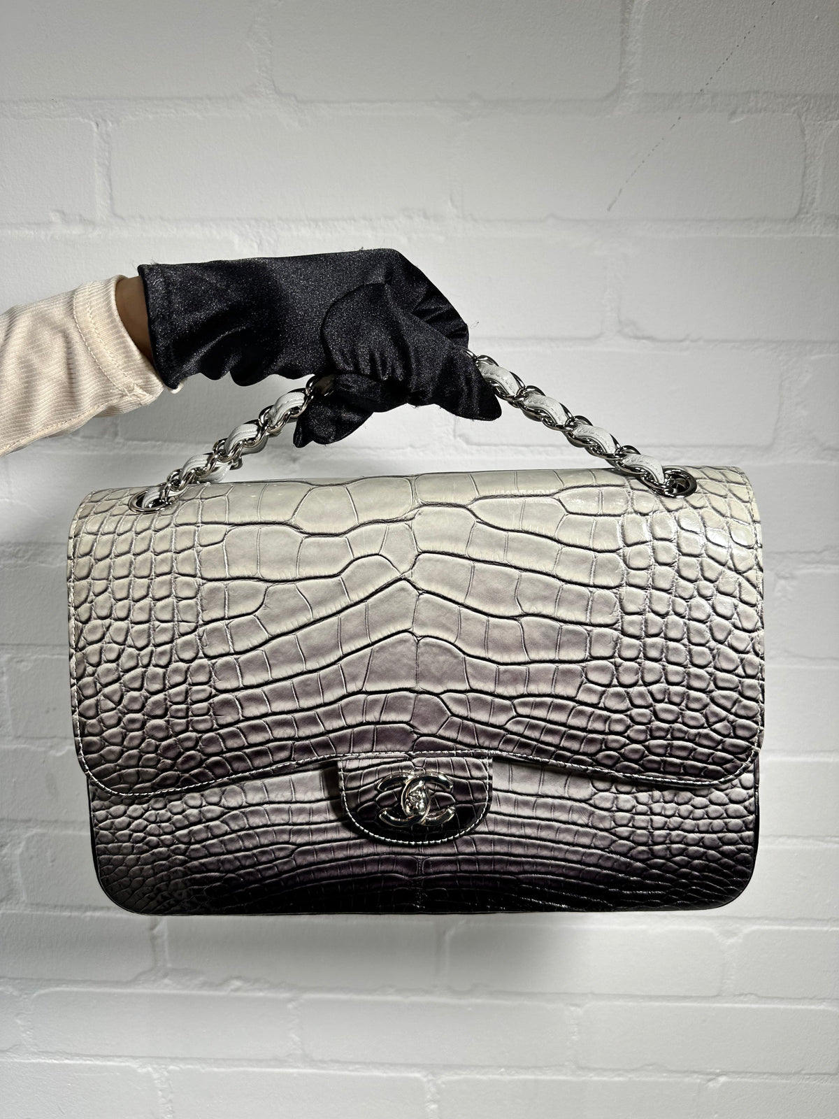 Double Flap Jumbo Ombre Grey Exotic
