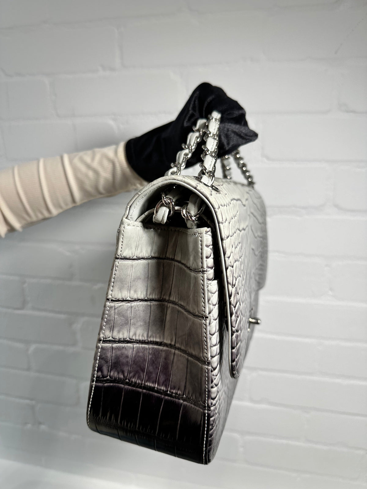 Double Flap Jumbo Ombre Grey Exotic