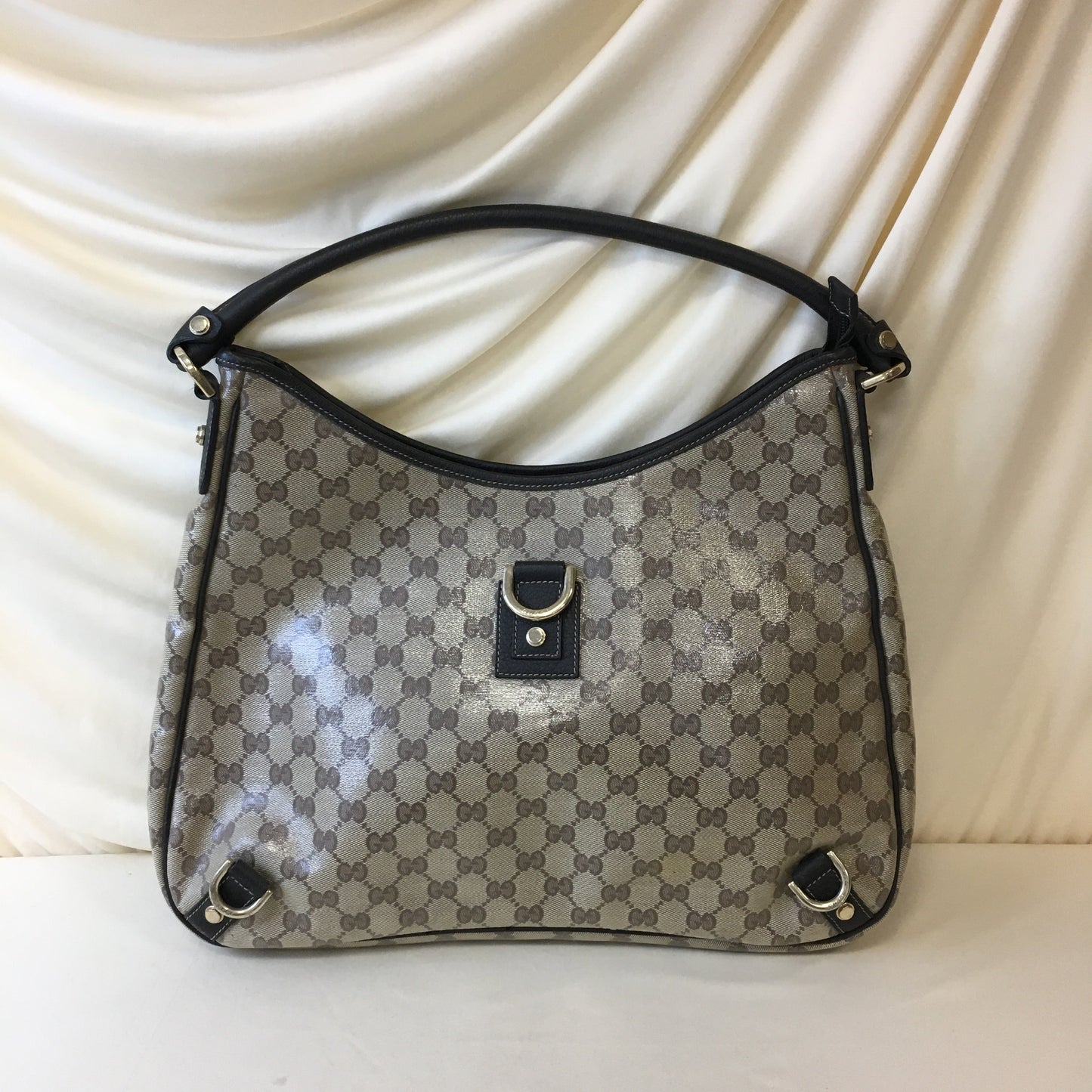 Gucci Brown GG Coated Canvas Shoulder Bag Sku# 68454