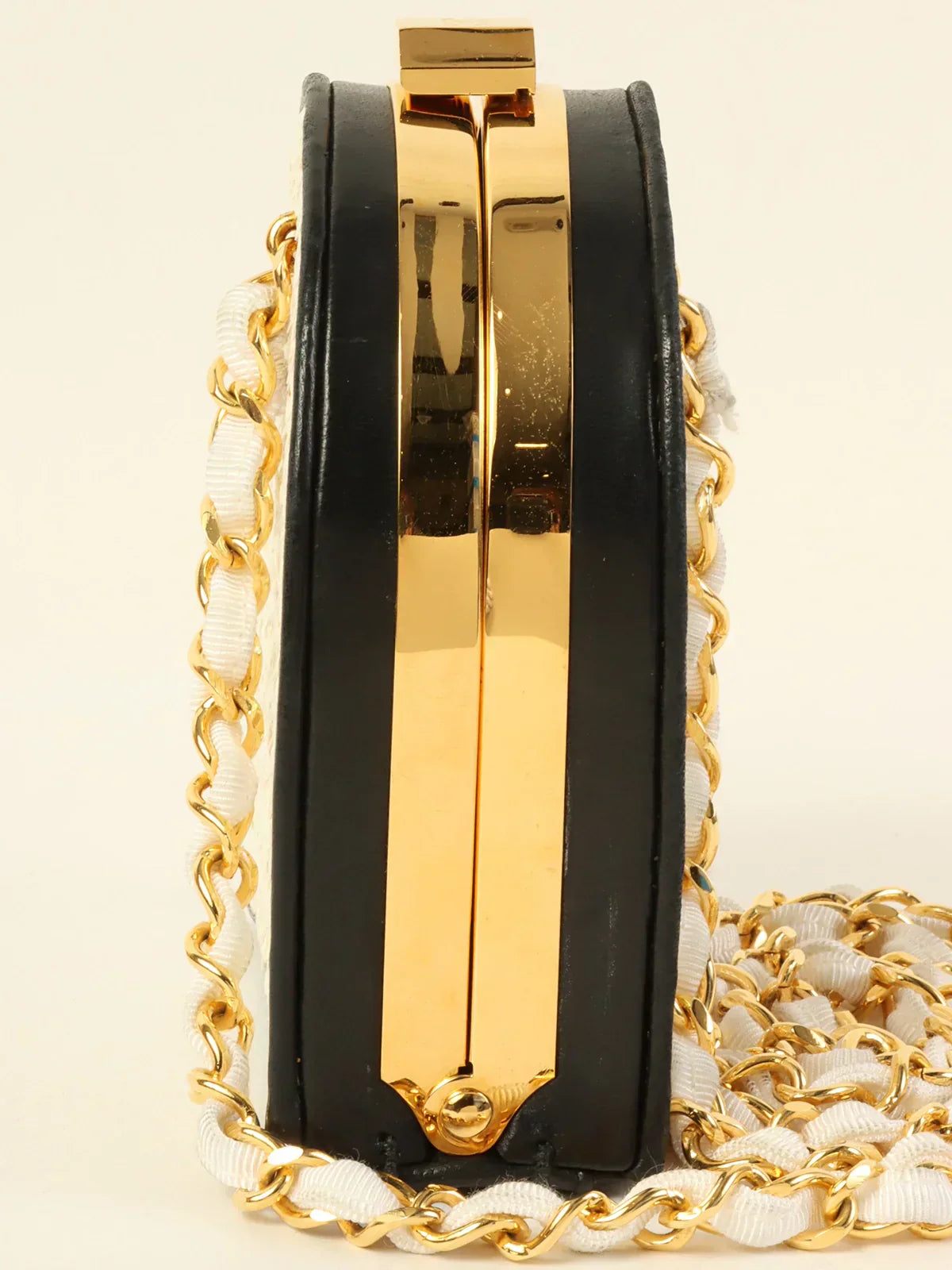 CHANEL Around 1990 Made Aurora Sequin Cc Mark Metal Clasp Mini Chain Bag Multi/Gold