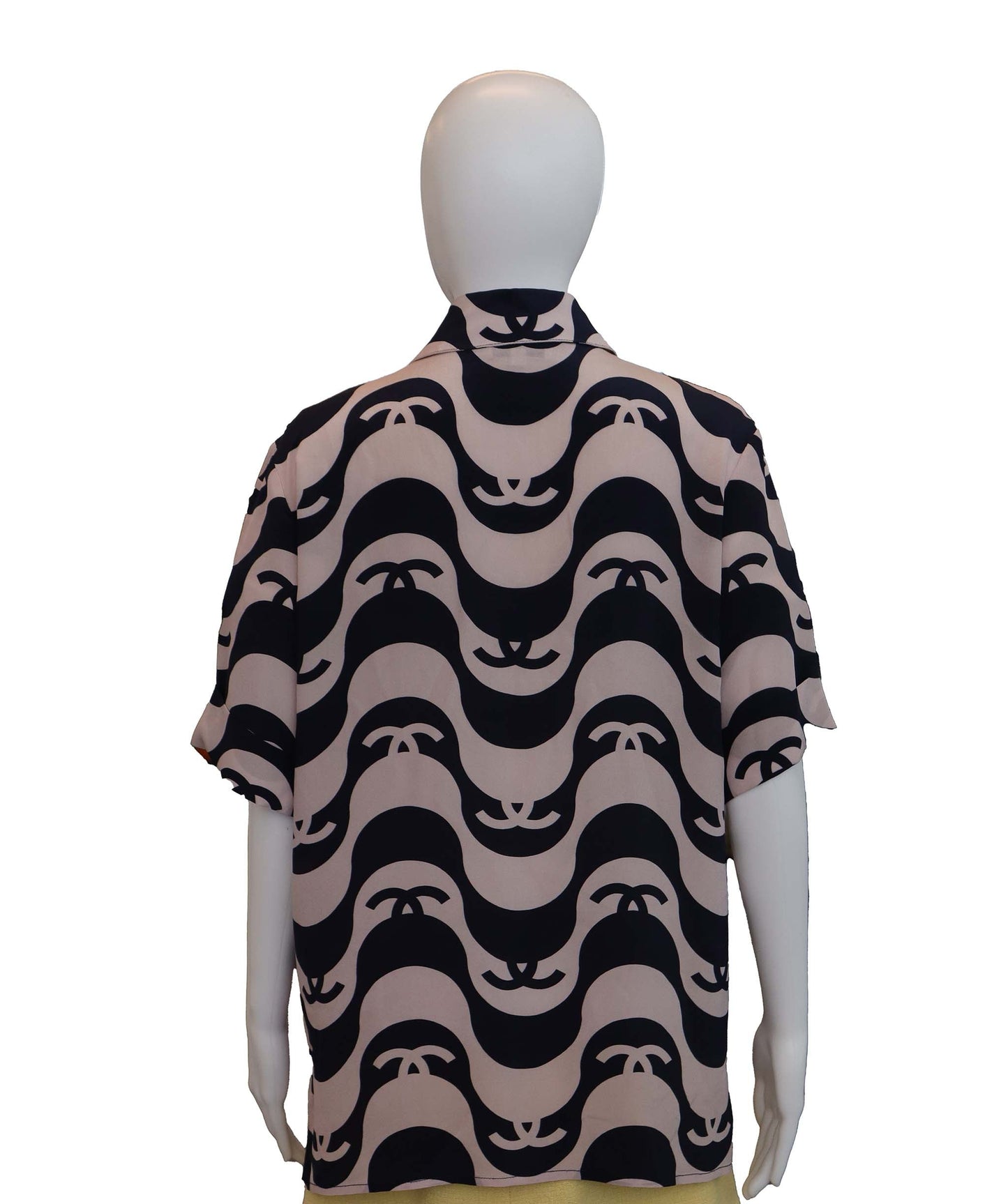 Chanel 2021 Wave Print Silk Blouse DXBK0449