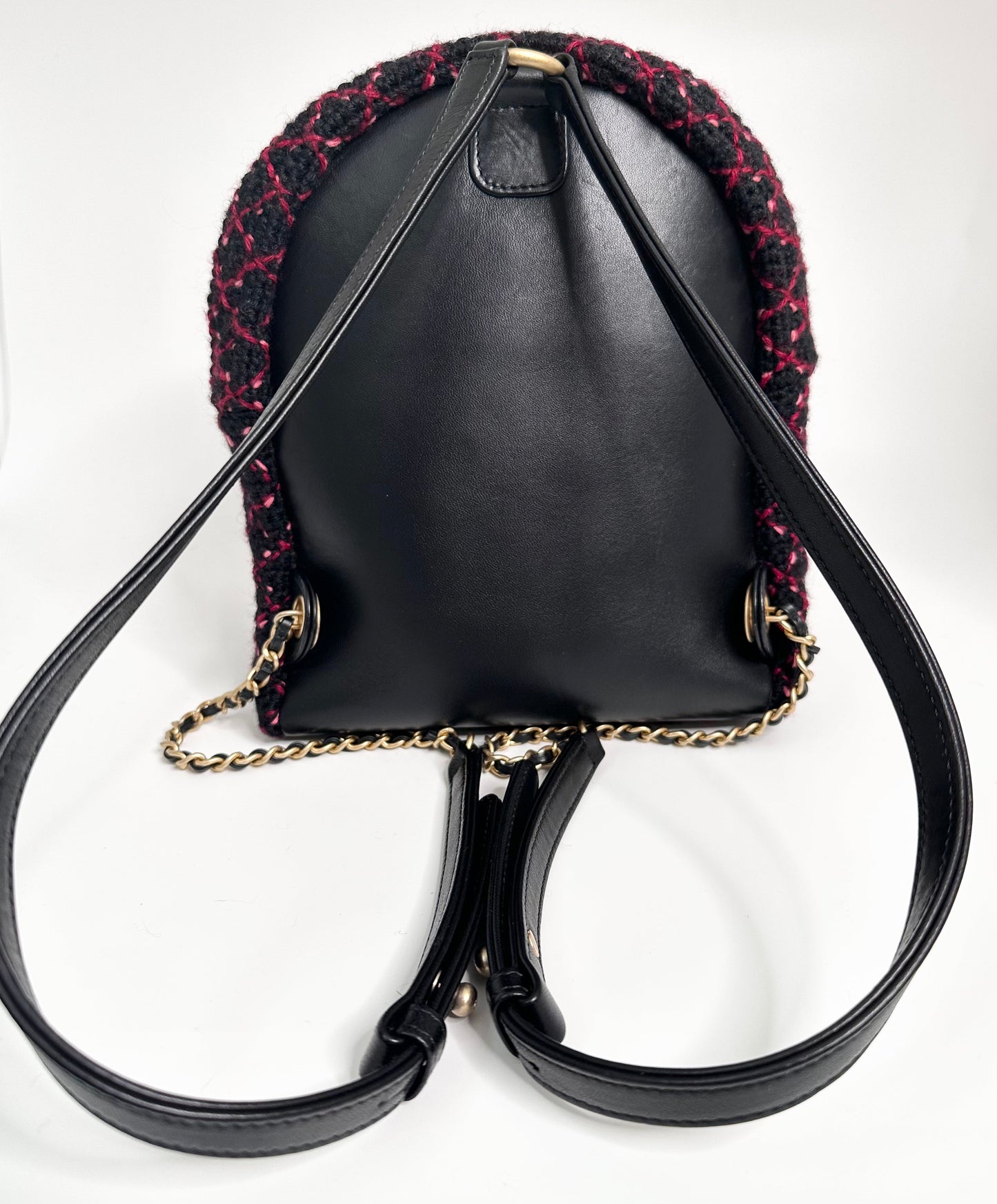 Diamond Quilted Tweed Backpack
