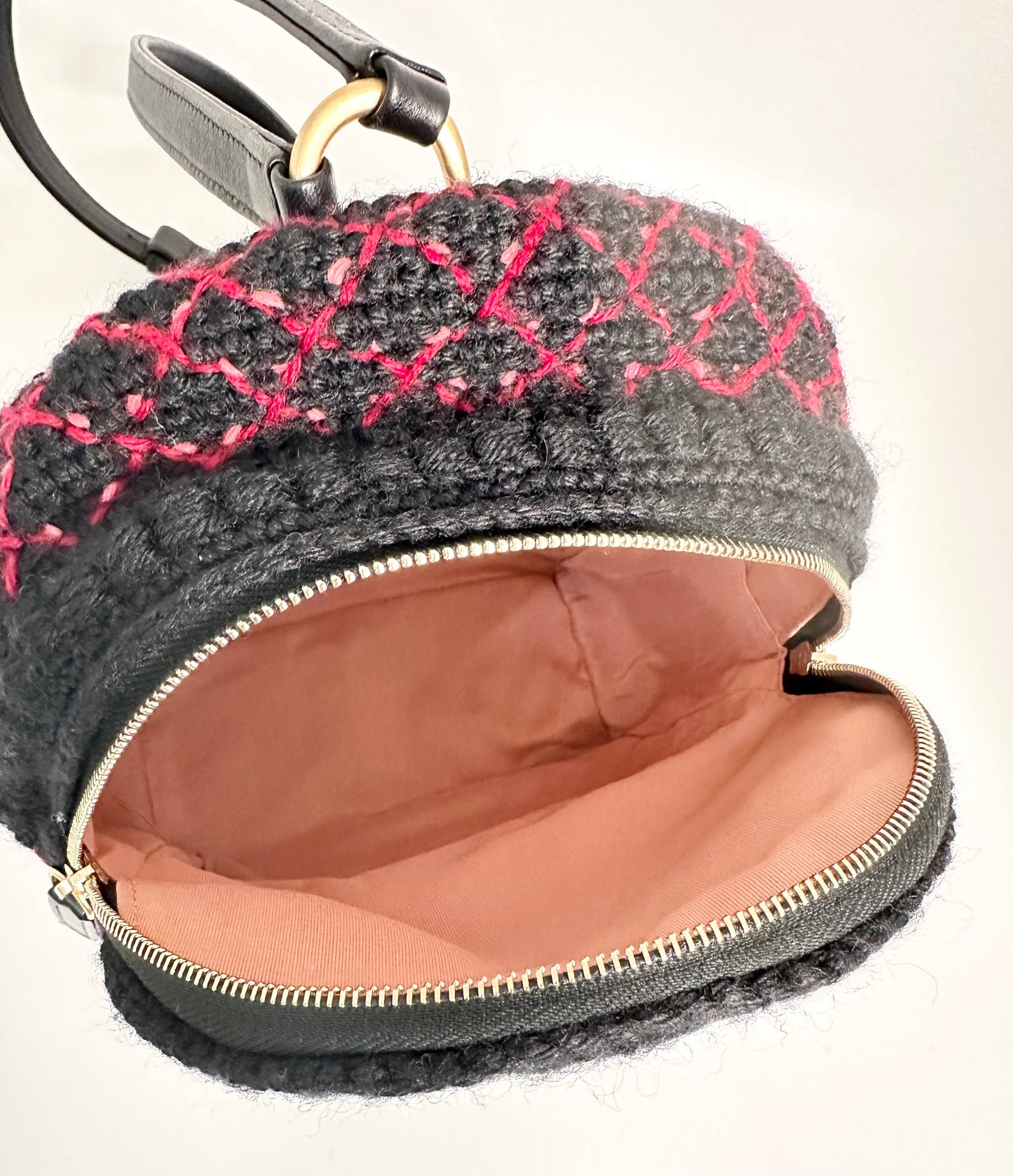Diamond Quilted Tweed Backpack