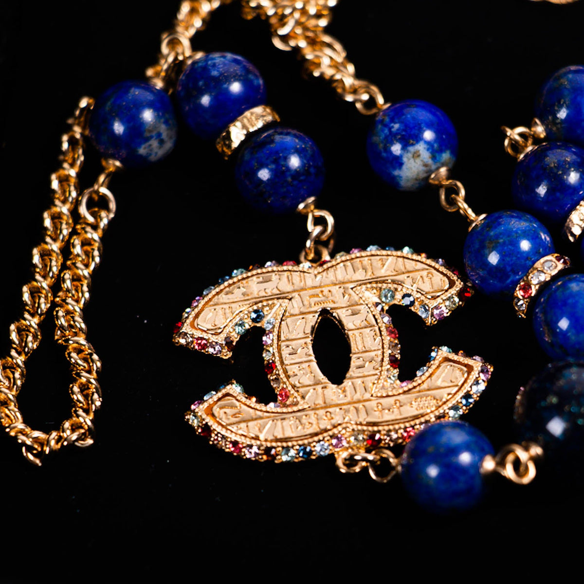 Chanel Pearl Crystal Long Necklace
