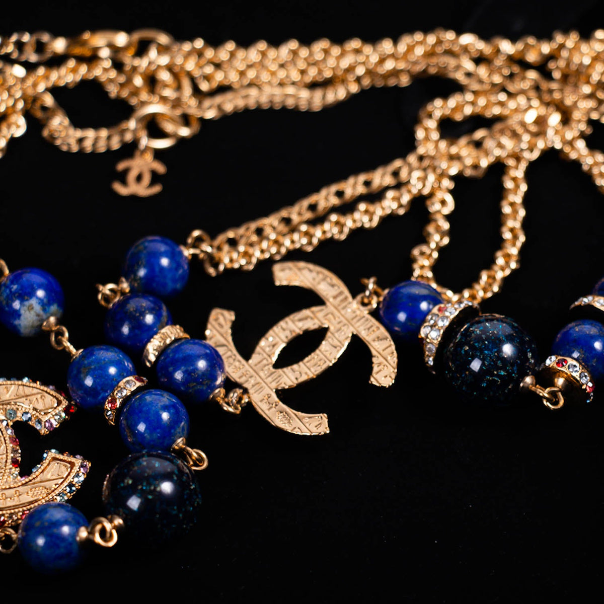Chanel Pearl Crystal Long Necklace