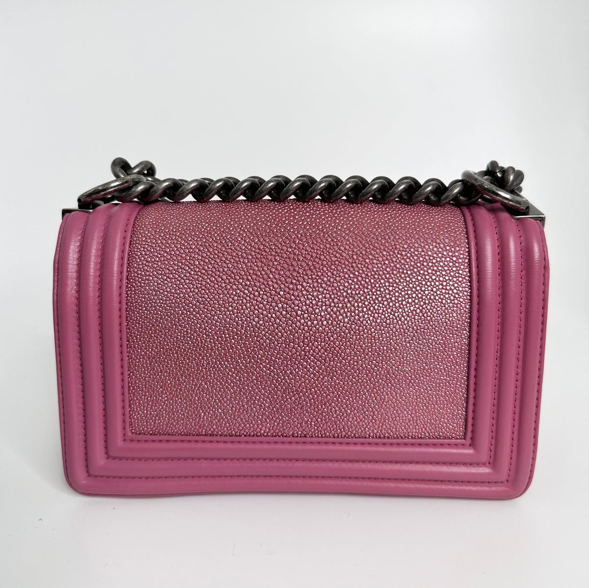 CHANEL Pink Leather Le Boy Bag