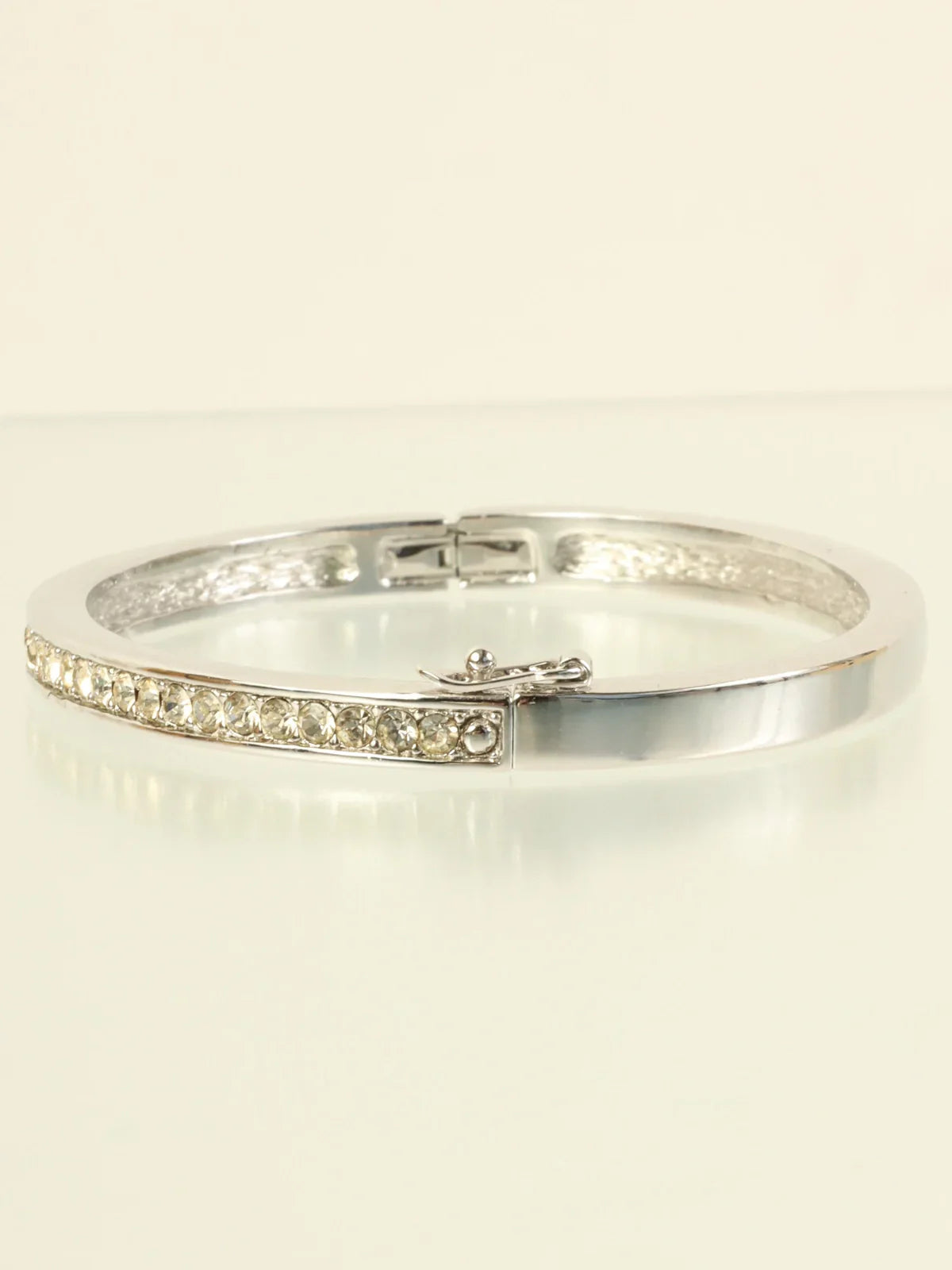 DIOR Rhinestone Bangle Silver