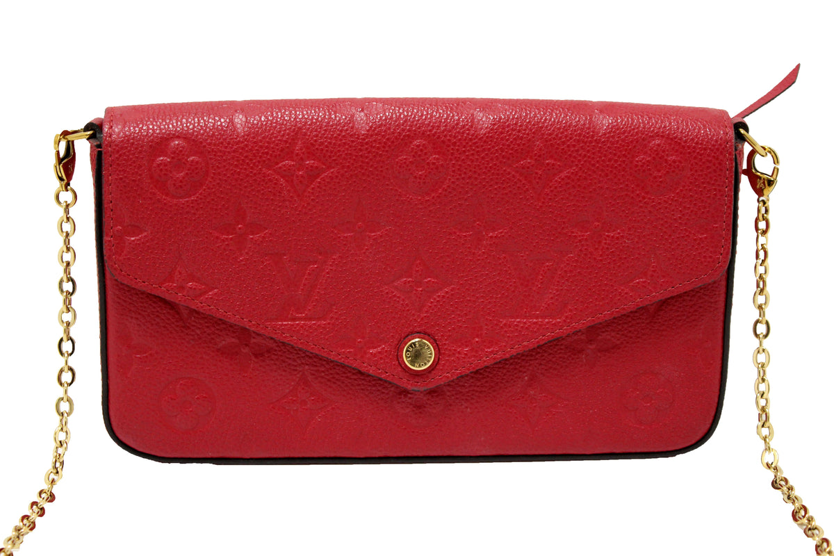 Louis Vuitton Red Monogram Empreinte Leather Felicie Poc | Italystation.com - Shop Now at italystation.com