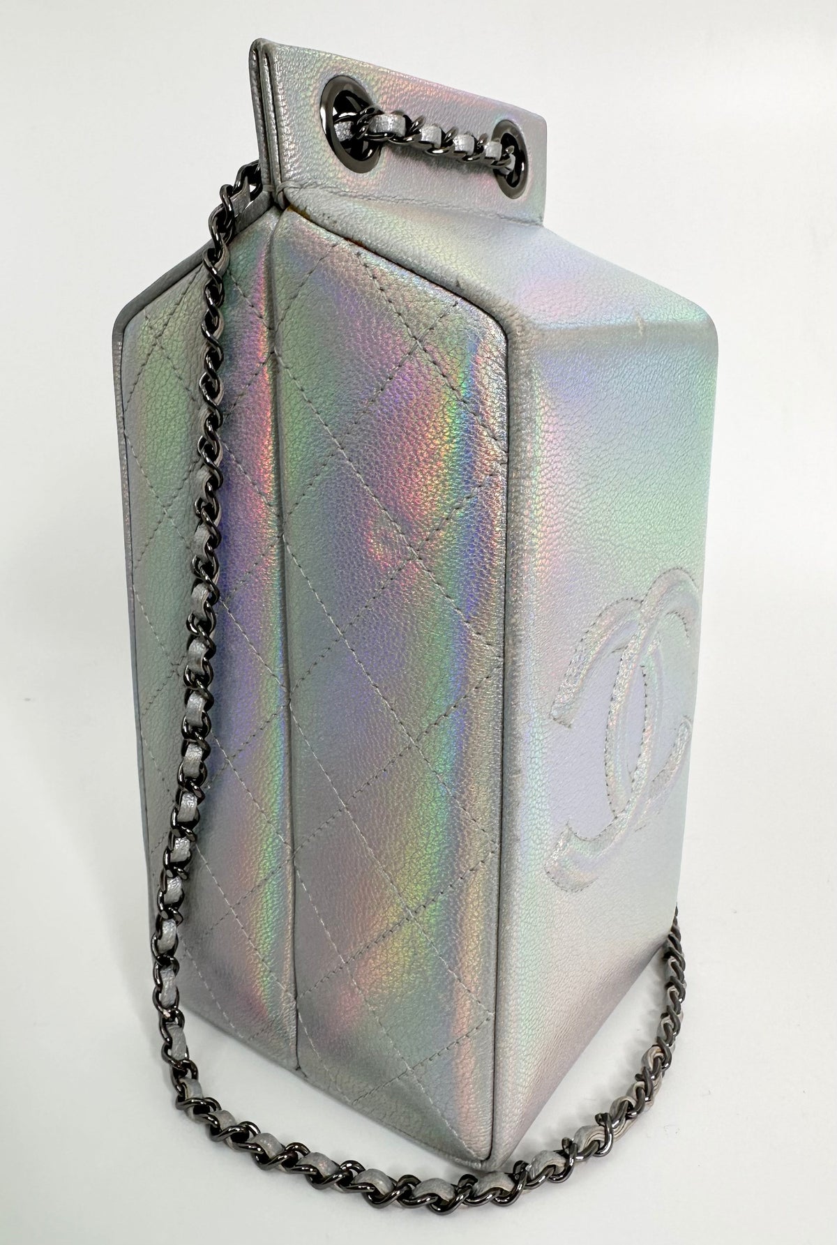 Iridescent Silver Lait de Coco Milk Carton Bag