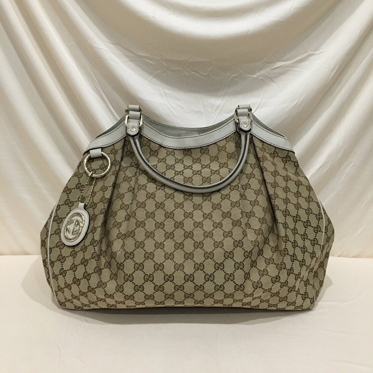 Gucci Beige GG Cavas Large Sukey Tote Sku# 71200