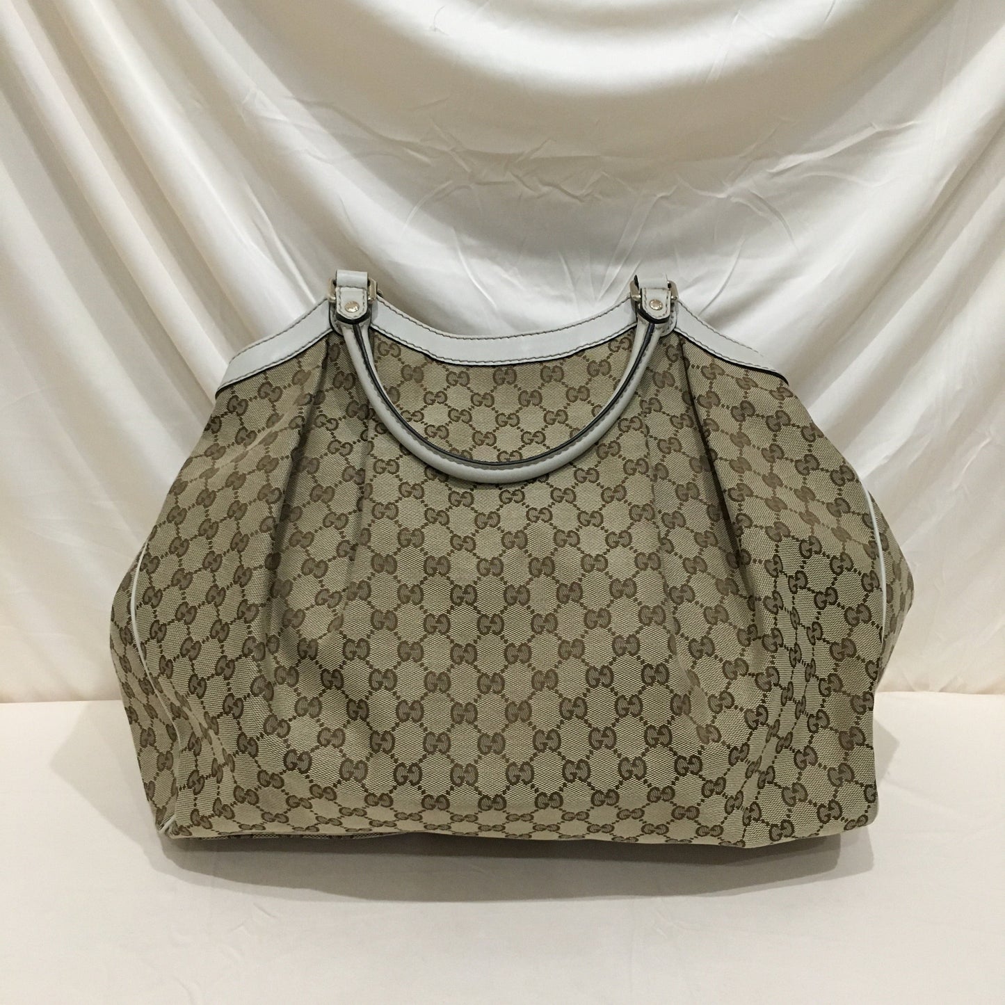 Gucci Beige GG Cavas Large Sukey Tote Sku# 71200