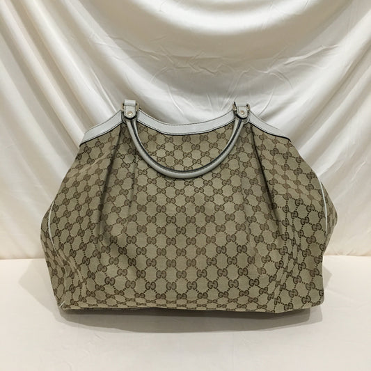 Gucci Beige GG Cavas Large Sukey Tote Sku# 71200