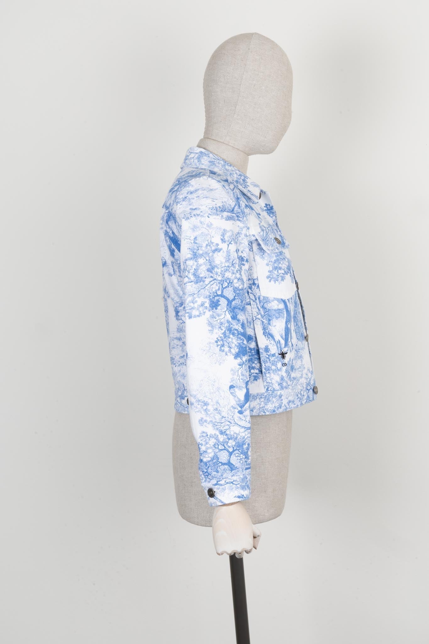 CHRISTIAN DIOR Toile De Jouy Denim Jacket Blue White