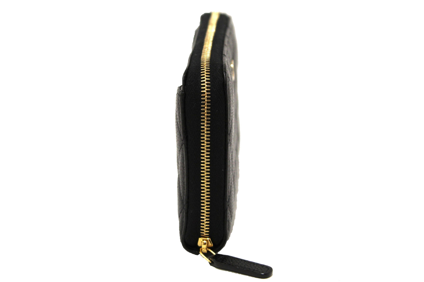 Chanel Black Quilted Caviar Leather Classic Long Zipped Wallet