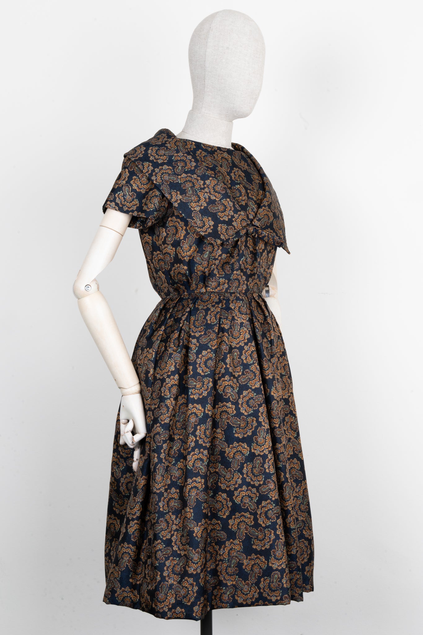 CHRISTIAN DIOR Vintage Couture Dress with Underpinning Silk Paisley