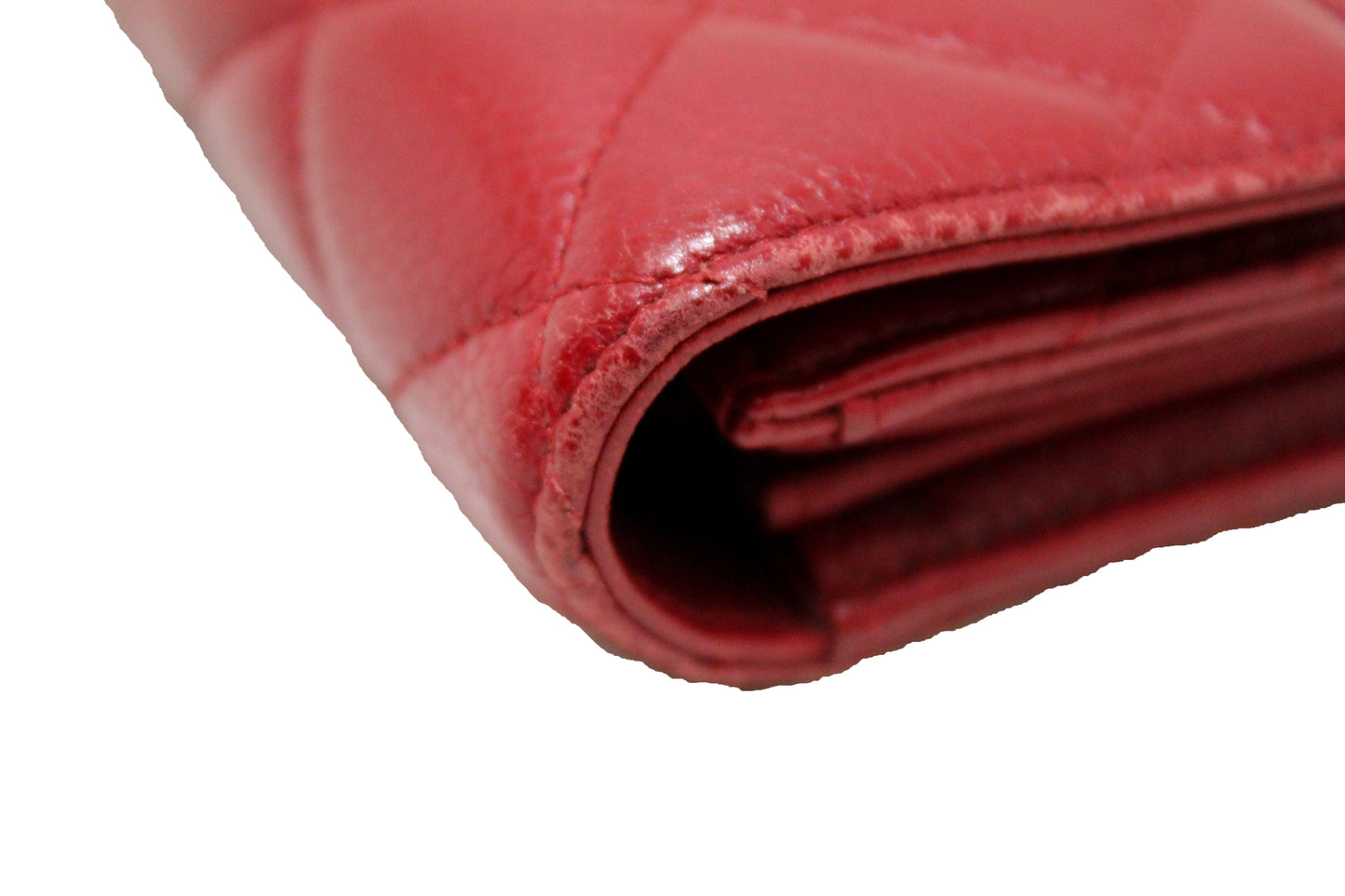 Chanel Red Caviar Leather Quilted Long Flap Wallet
