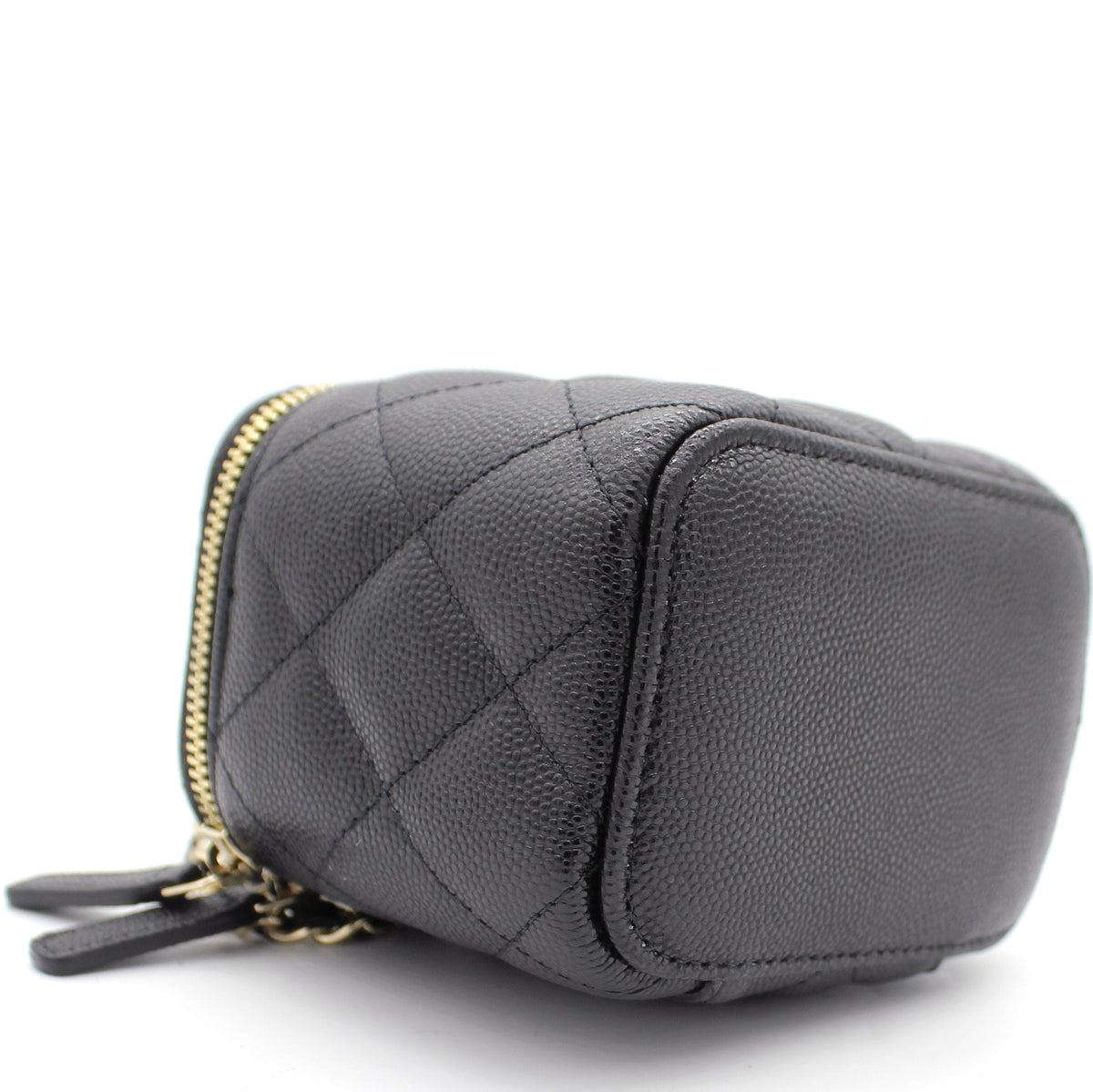 Chanel Mini Caviar GHW Vanity Case with Pearl Details