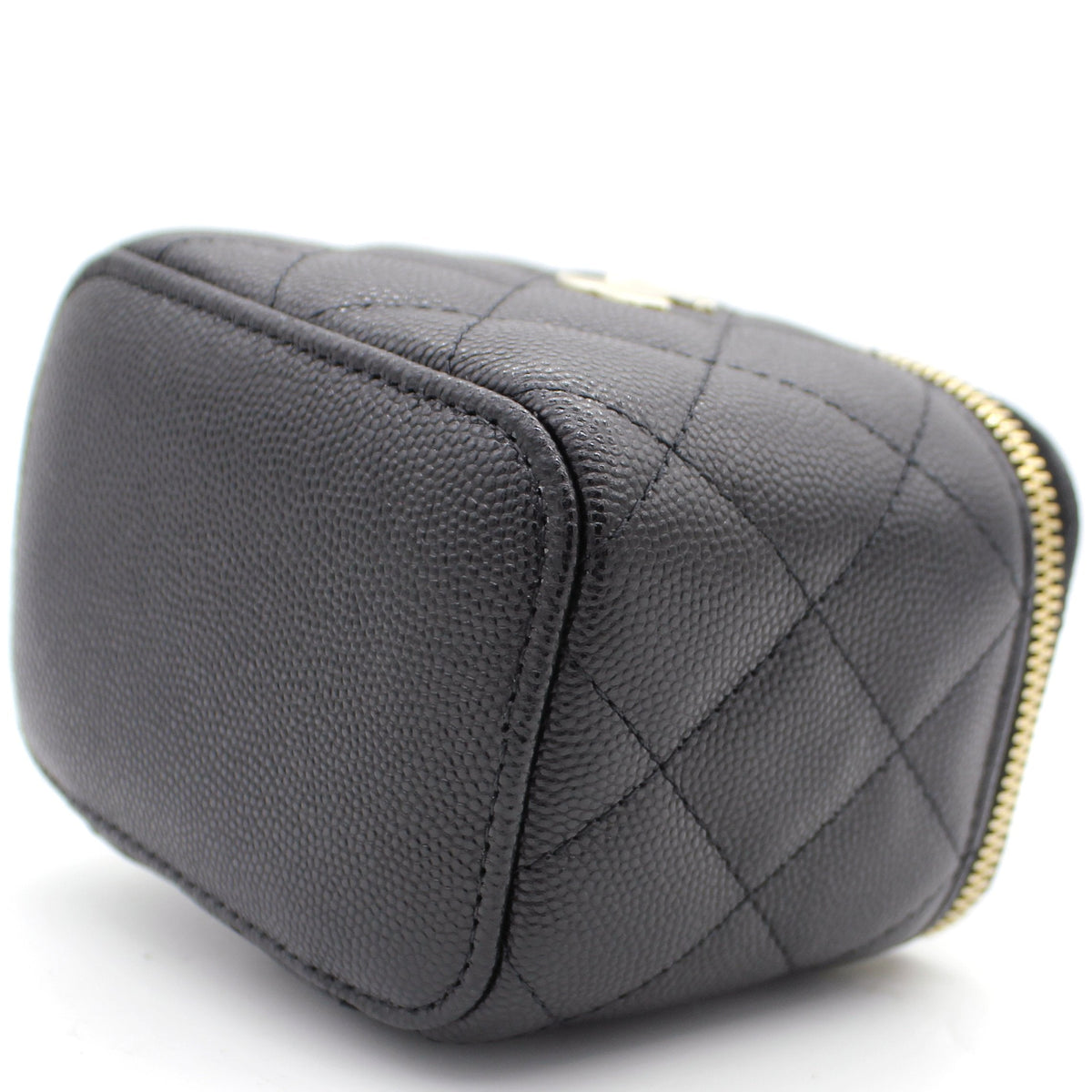 Chanel Mini Caviar GHW Vanity Case with Pearl Details