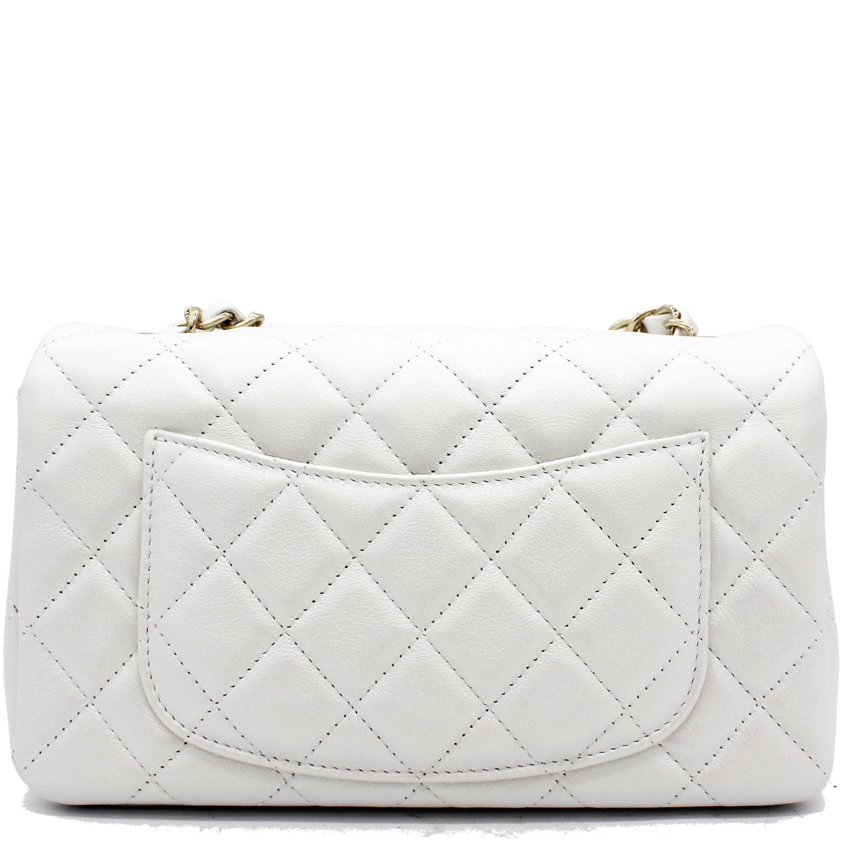 Chanel Mini Rectangular Flap Pearl White Calfskin