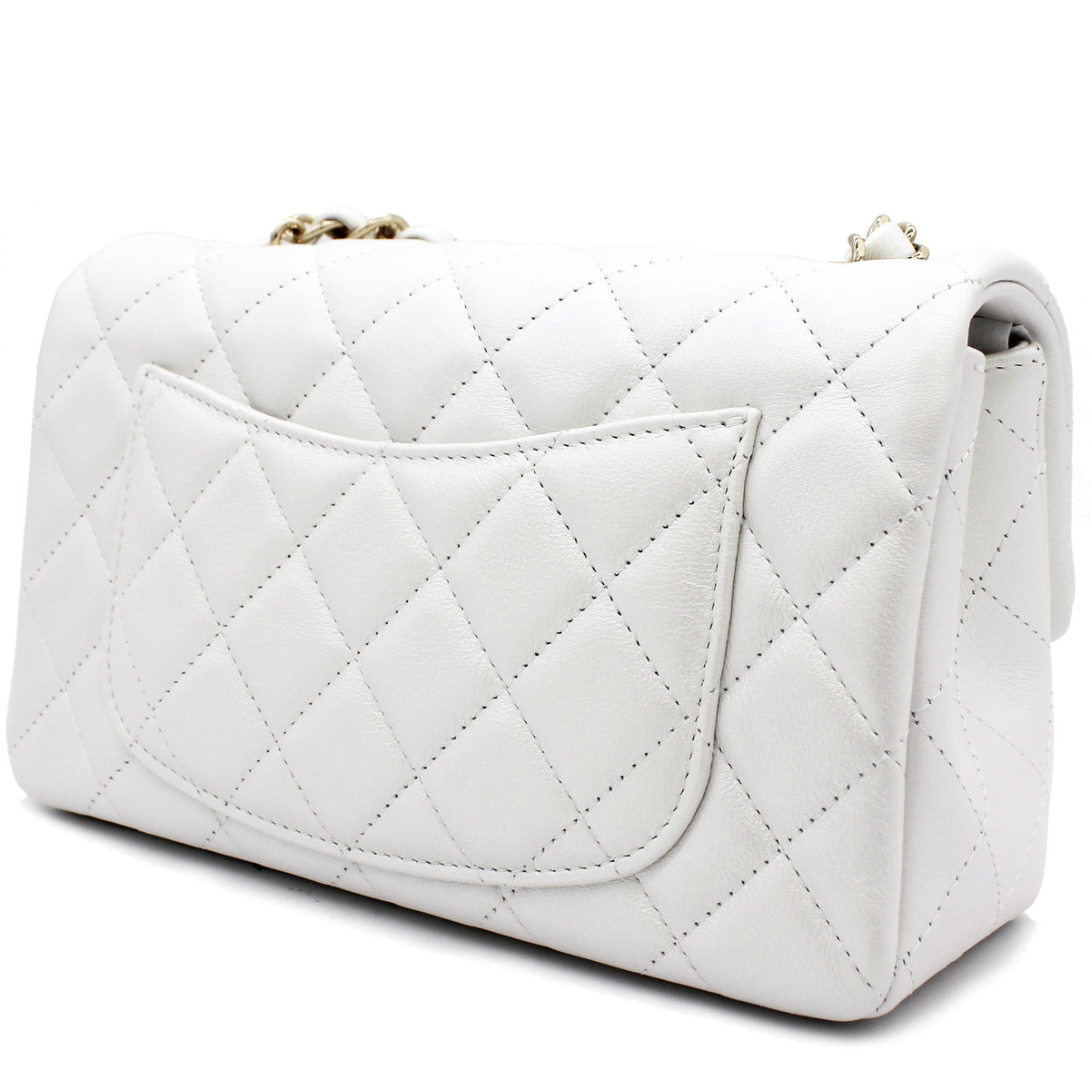 Chanel Mini Rectangular Flap Pearl White Calfskin