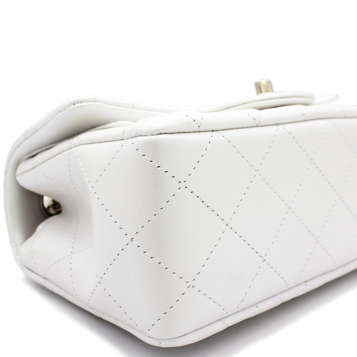 Chanel Mini Rectangular Flap Pearl White Calfskin