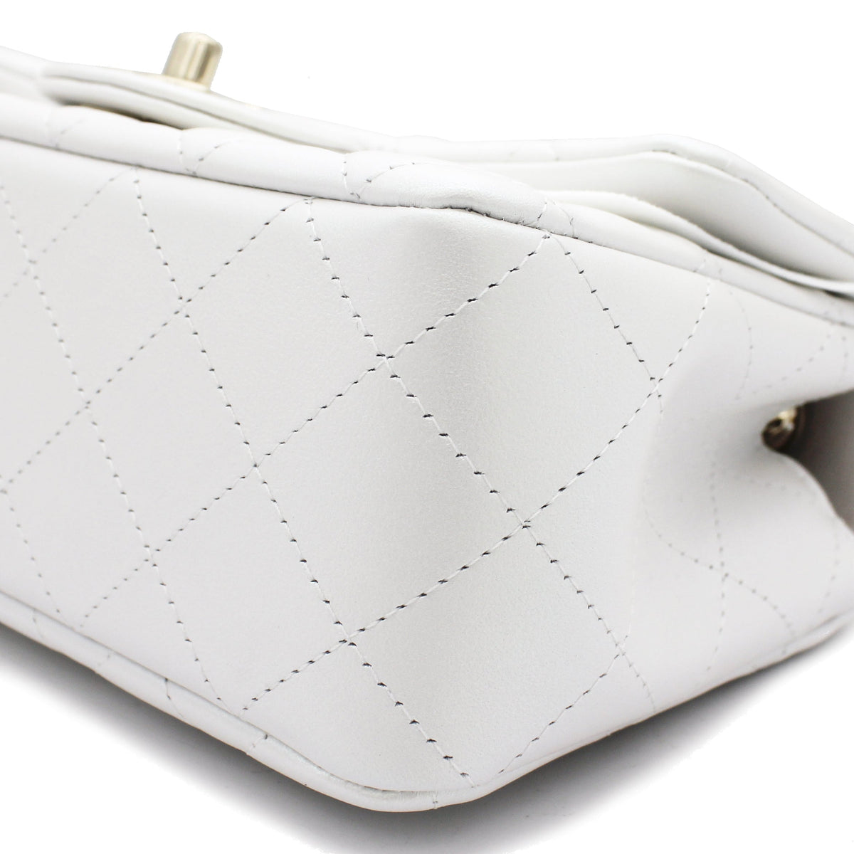 Chanel Mini Rectangular Flap Pearl White Calfskin