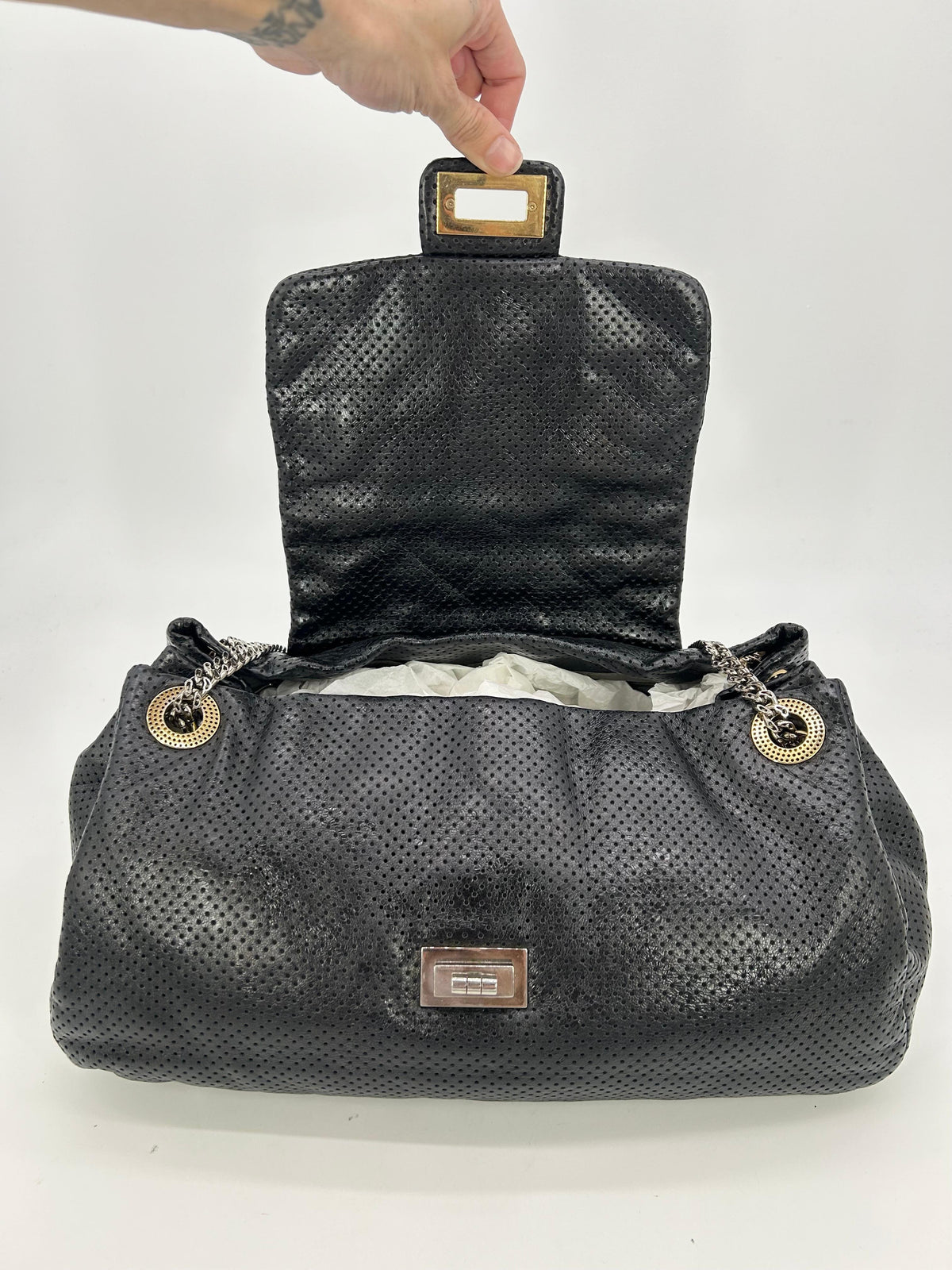 Top Quality Chanel Perforated Drill New Accordion Classic
