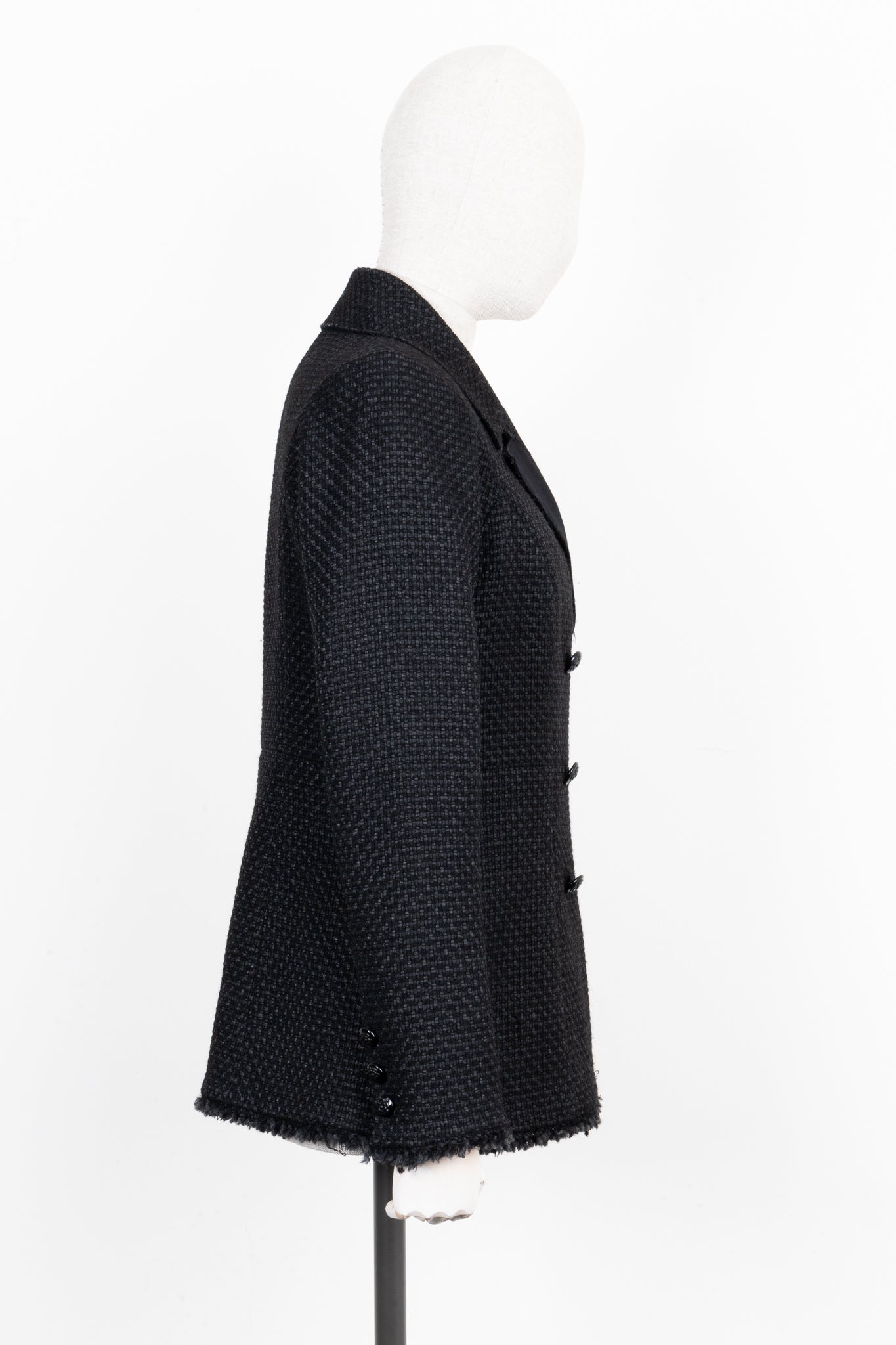 CHANEL Double Breasted Lurex Blazer Black