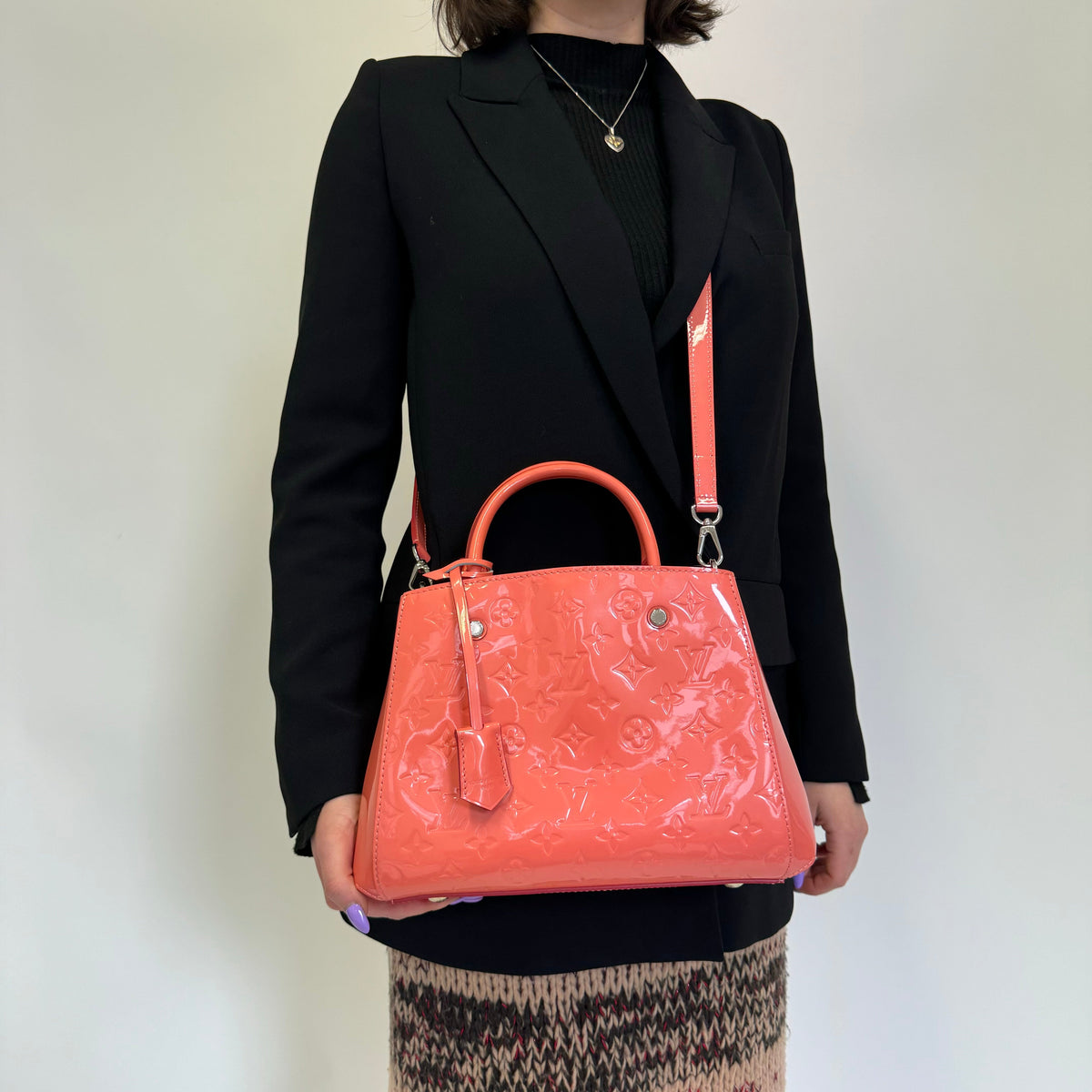 Louis Vuitton Poppy Monogram Vernis Leather Montaigne BB CA4165