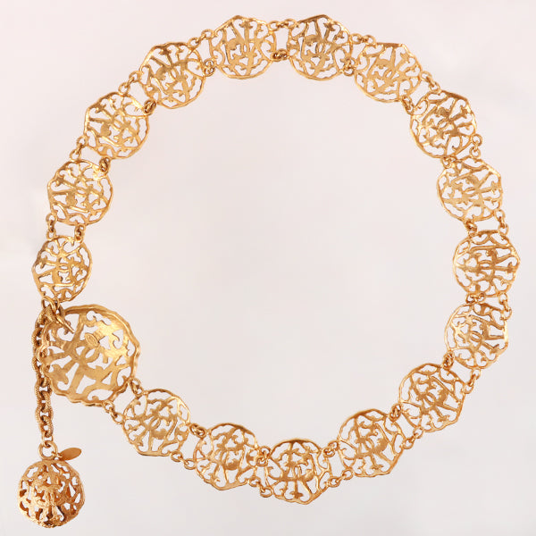 Chanel 1990 Made Design Cutout Cc Mark Chain Belt