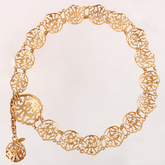 Chanel 1990 Made Design Cutout Cc Mark Chain Belt