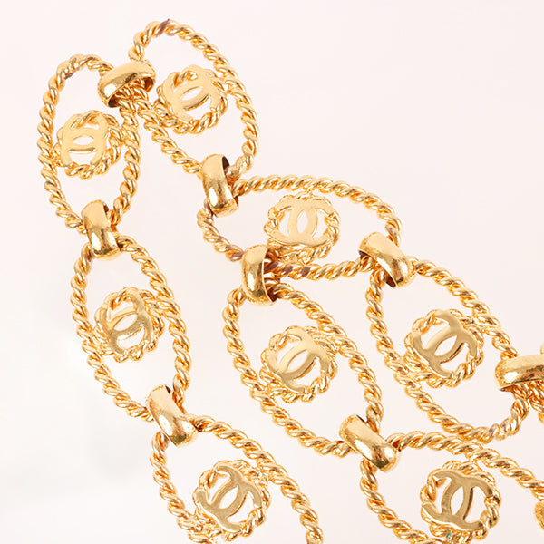 Chanel 1991 Made Oval Round Cc Mark Chain Belt