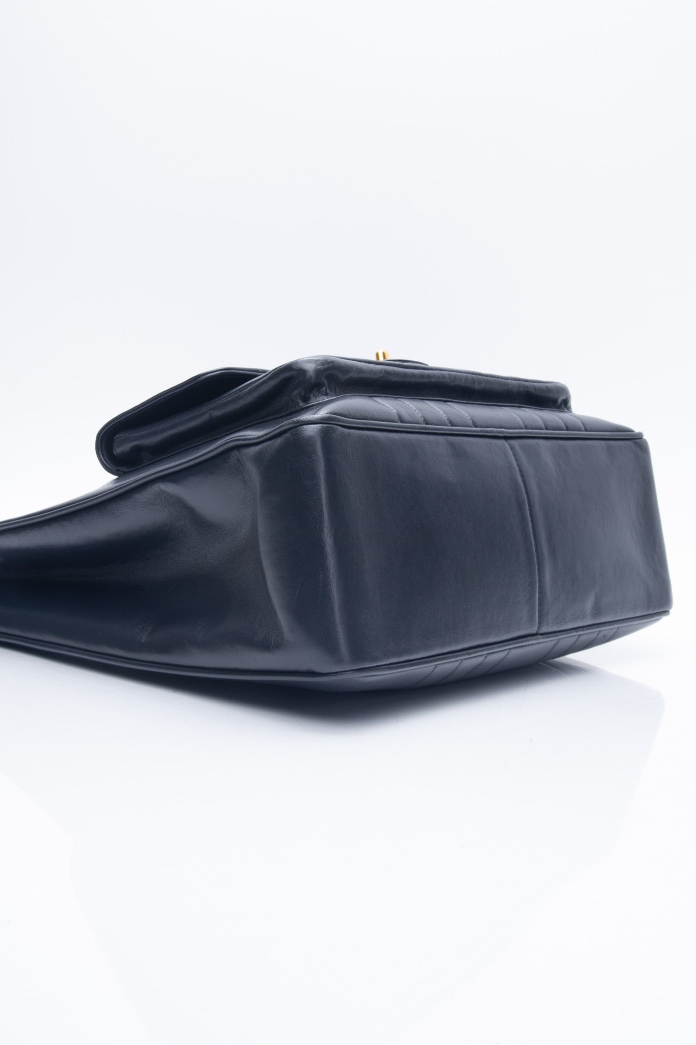 Chanel Vintage Dark Navy Lambskin Vertical Pocket Tote Bag