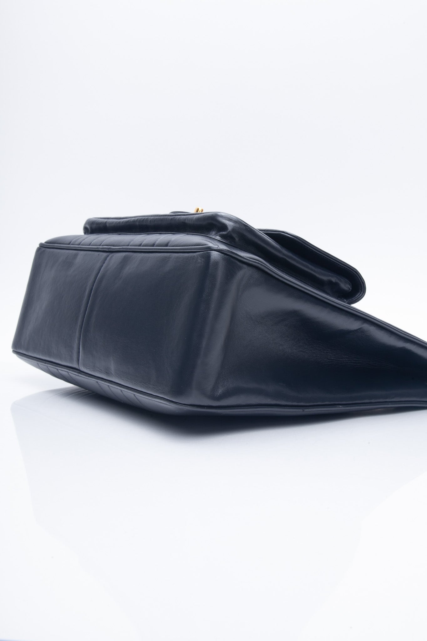 Chanel Vintage Dark Navy Lambskin Vertical Pocket Tote Bag