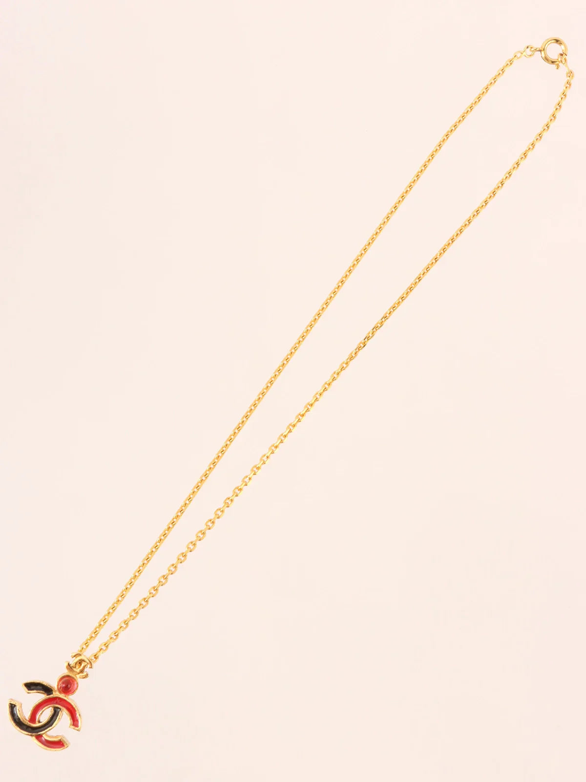 Top Quality Chanel Gripoix Double Cc Mark Plate Necklace Gold/Black/Red