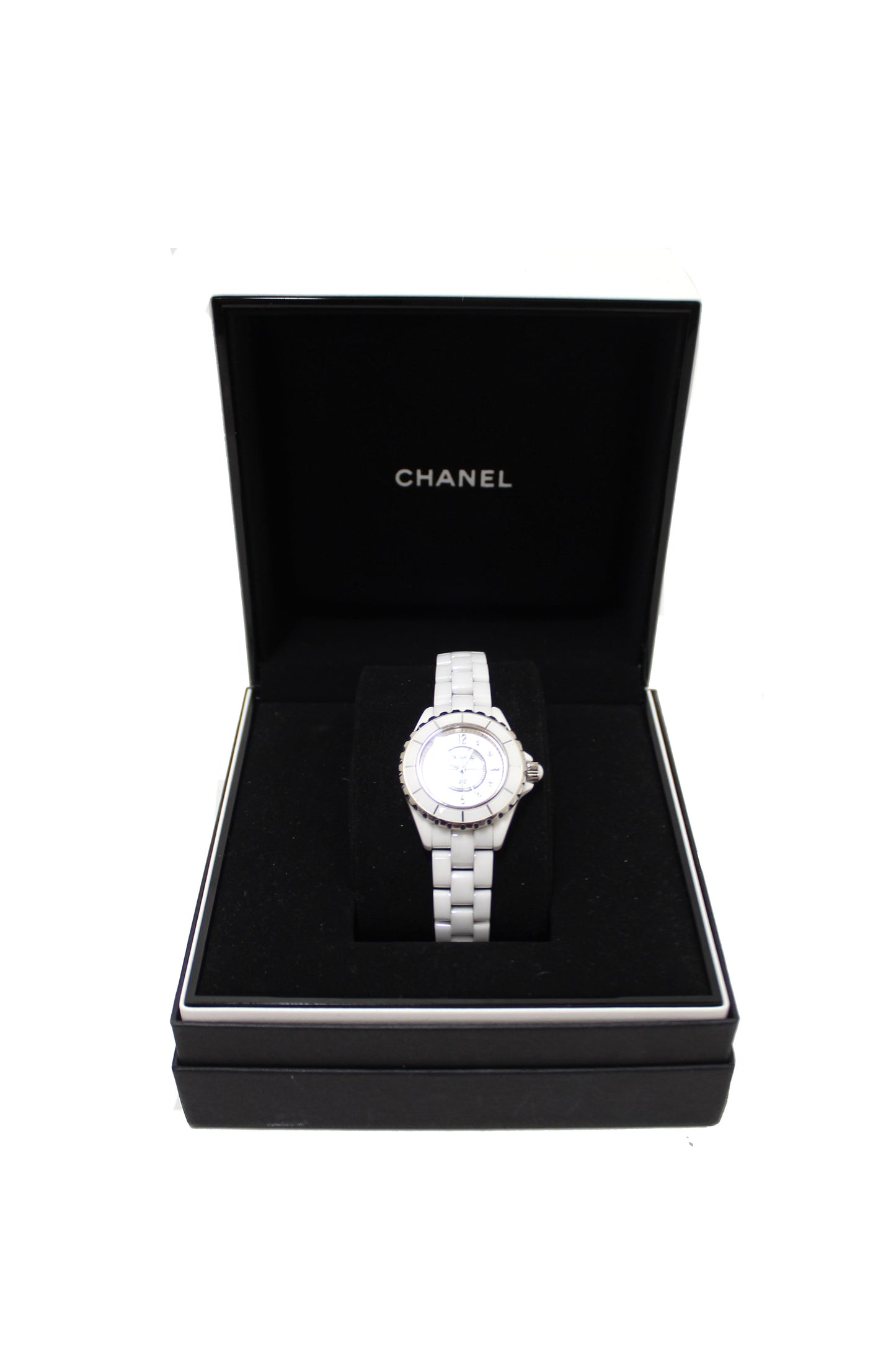 Chanel White Ceramic J12 Diamond Quatz Watch 33mm H2422 | Italystation.com