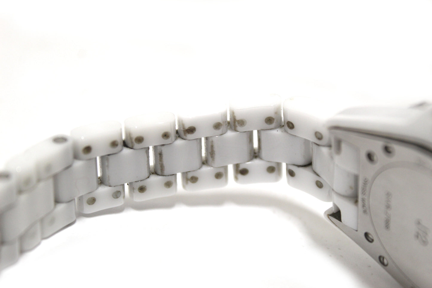 Chanel White Ceramic J Diamond Quatz Watch mm H