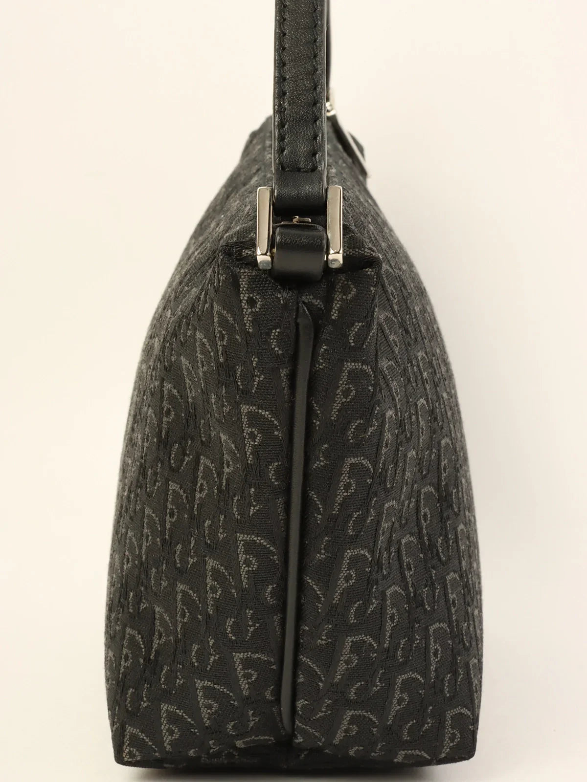 DIOR Trotter Pattern Mini Top Handle Bag Black