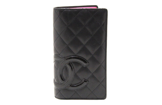 Chanel Black Quilted Calfskin Leather Cambon Wallet