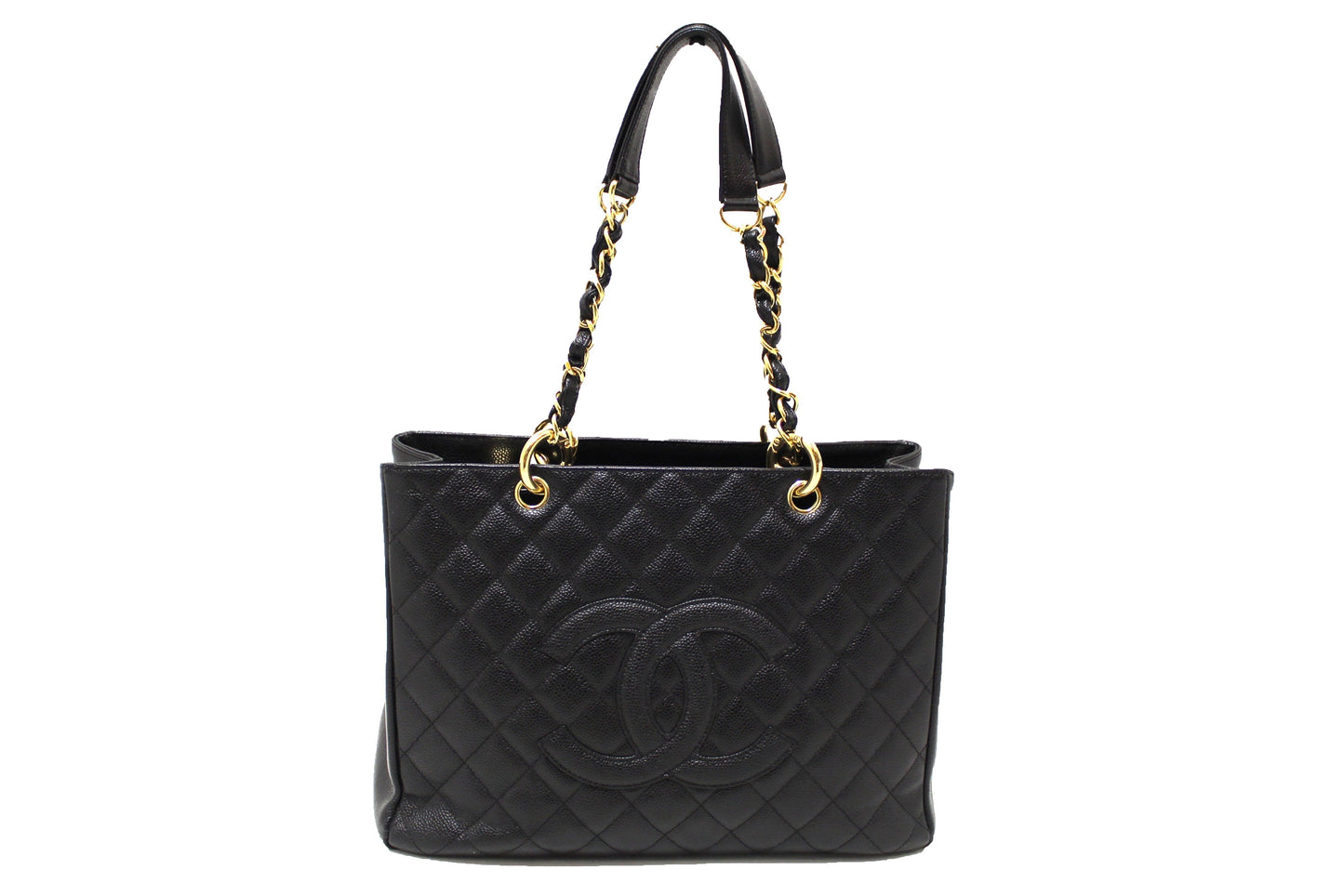 Chanel Black Quilted Caviar Leather Grand Shopper Tote Shoulder Bag