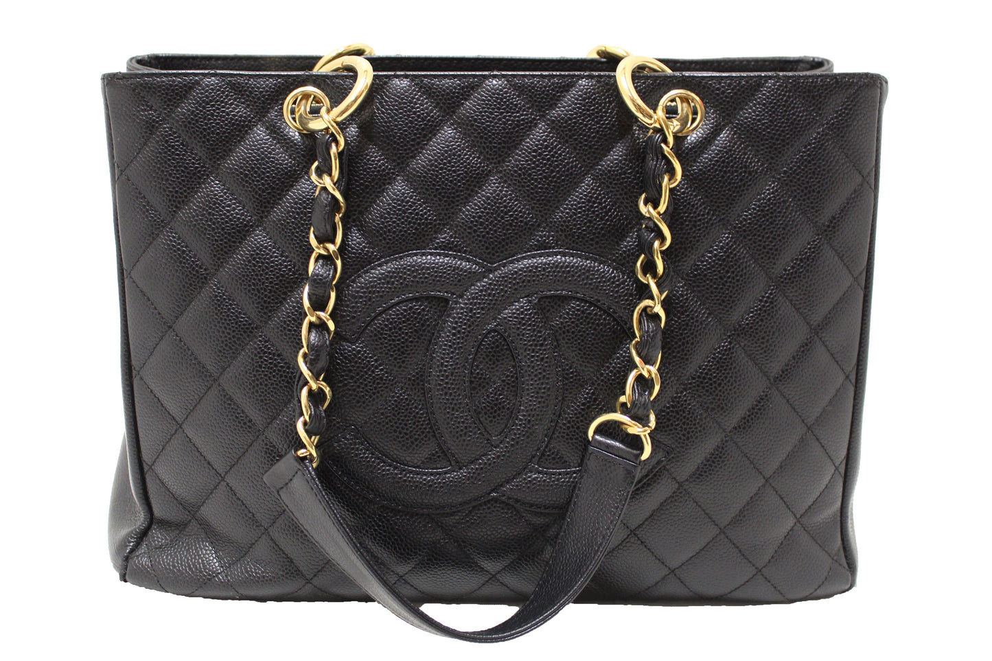 Chanel Black Quilted Caviar Leather Grand Shopper Tote Shoulder Bag