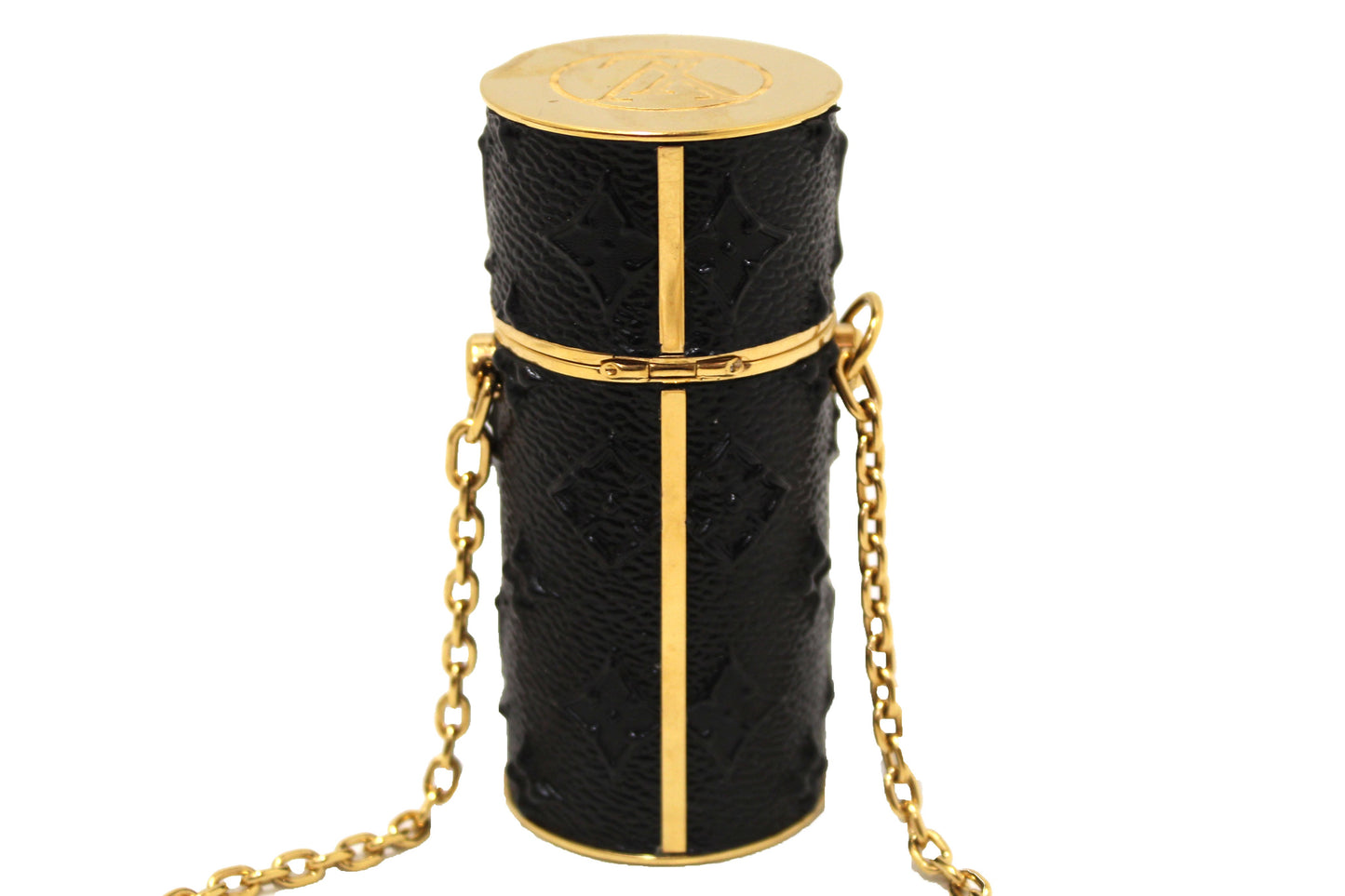 Louis Vuitton Embossed Monogram Midnight Canvas Lipstick Case on Chain