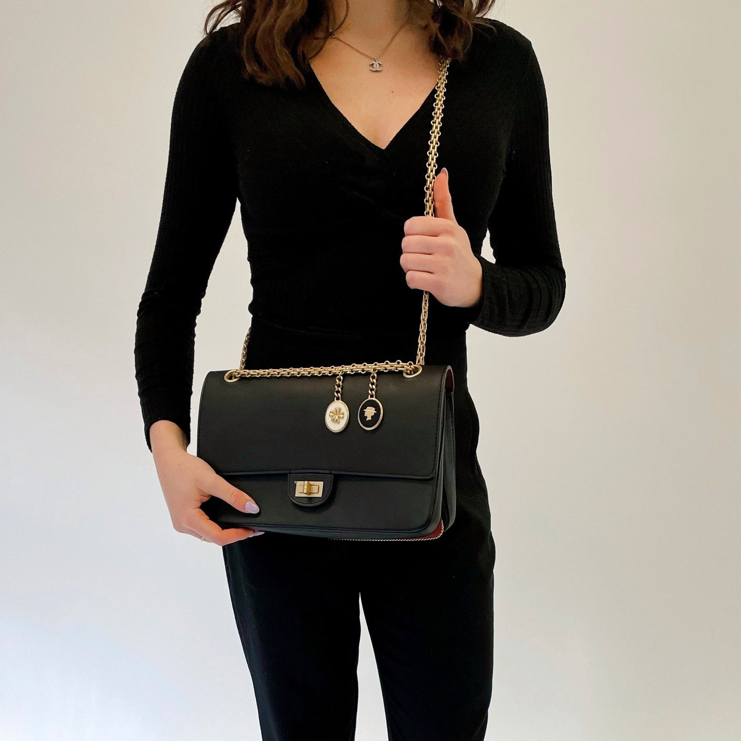 Chanel 2018 Cruise Collection Seasonal Reissue Smooth Calf Black With Chain Panel