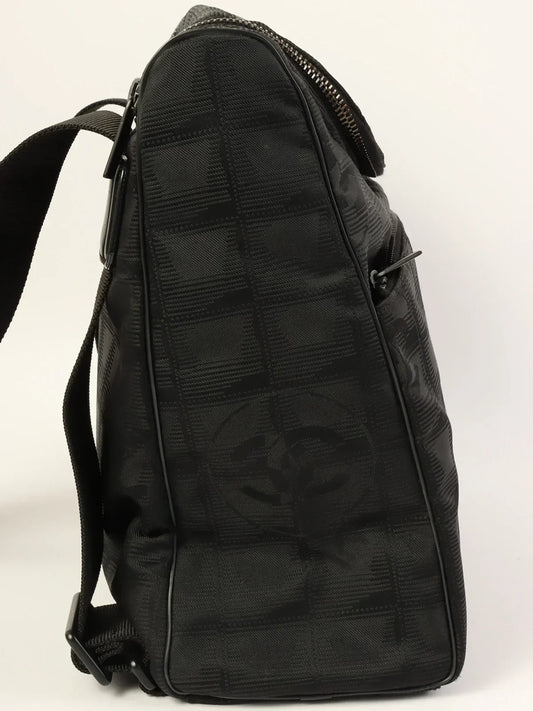 CHANEL Around 2000 Made New Travel Line Nylon Cc Mark 2Way Bag Black