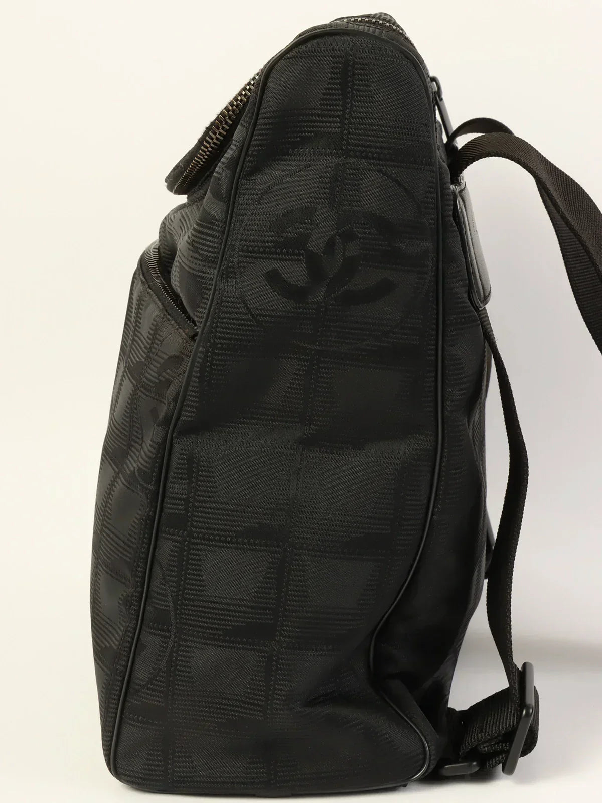 CHANEL Around 2000 Made New Travel Line Nylon Cc Mark 2Way Bag Black