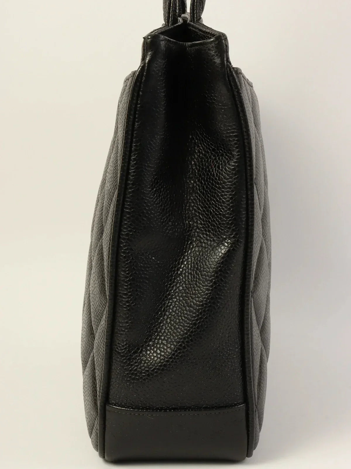 CHANEL Around 1997 Made Caviar Skin Turn-Lock Tote Bag Black